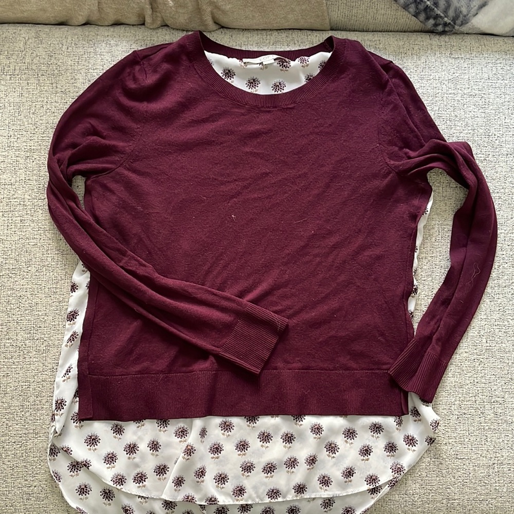 LOFT purple flowy sweater